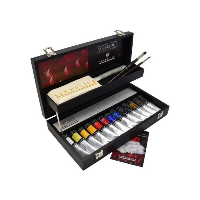 Coffret bois acrylique extra fine Sennelier
