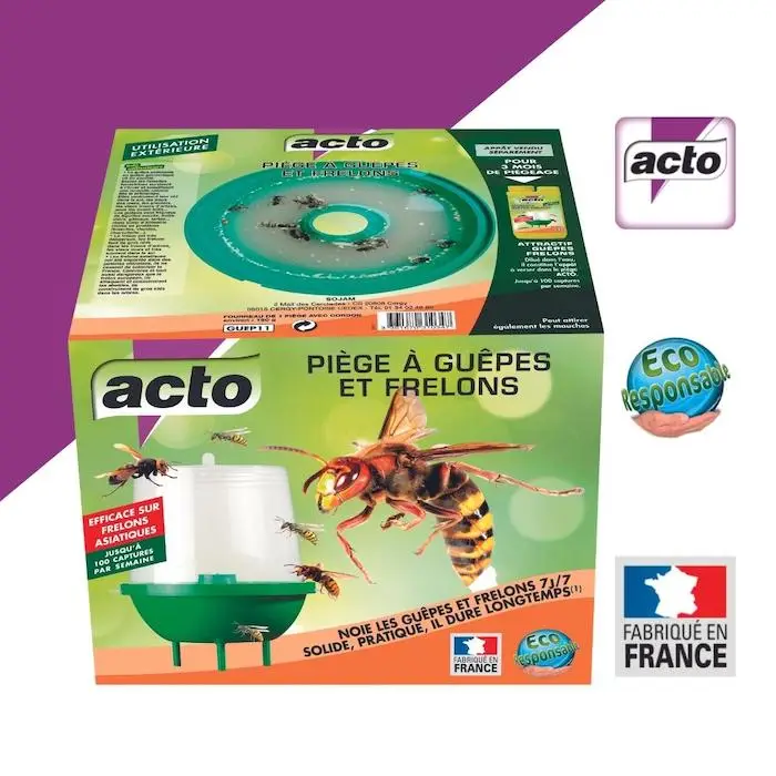 Piège à Guêpes CQM – Réutilisable, Sans Insecticide, Pour Jardin, Terrasse, Piscine