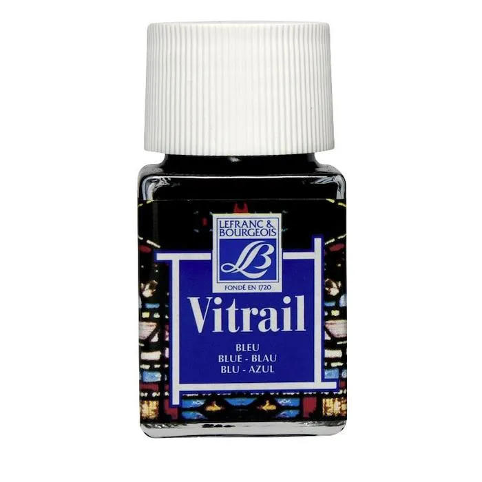 Peinture Vitrail bleu 50 ml Lefranc Bourgeois