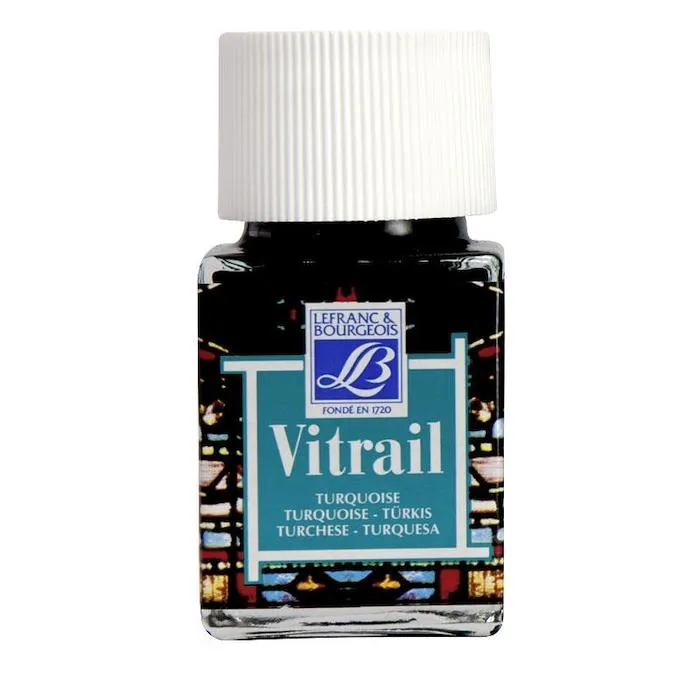 Peinture Vitrail bleu turquoise 50 ml Lefranc Bourgeois