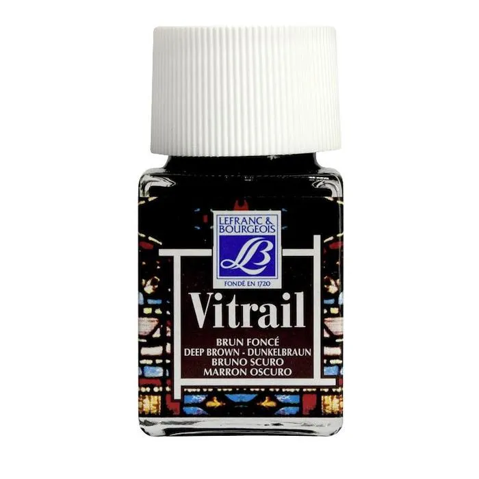 Peinture Vitrail brun foncé 50 ml Lefranc Bourgeois
