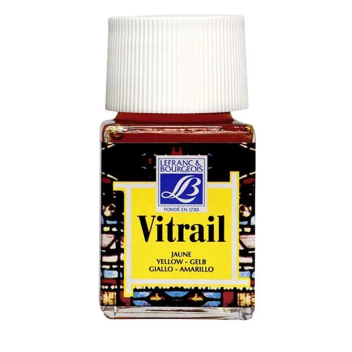 Peinture Vitrail jaune 50 ml Lefranc Bourgeois
