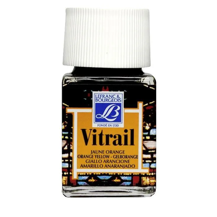 Peinture Vitrail jaune orange 50 ml Lefranc Bourgeois