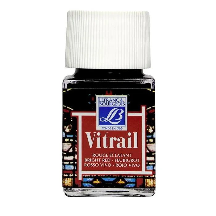 Peinture Vitrail rouge eclatant 50 ml Lefranc Bourgeois