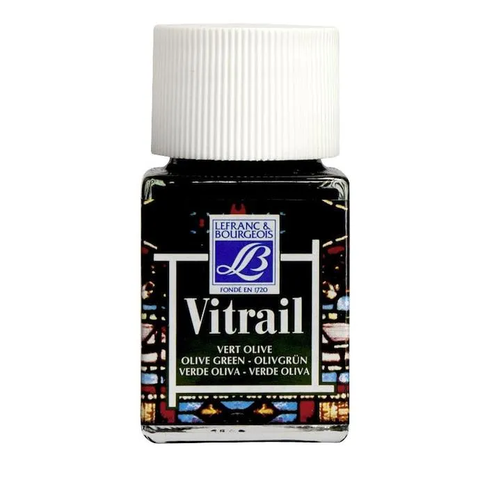 Peinture Vitrail vert olive 50 ml Lefranc Bourgeois