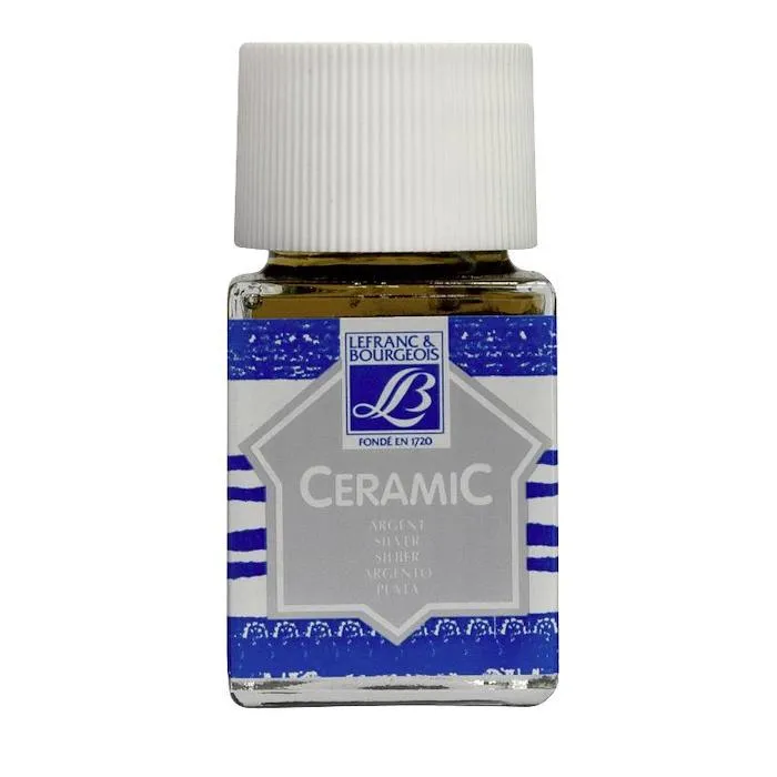 Peinture Céramic argent 50 ml Lefranc Bourgeois