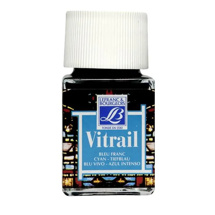 Peinture Vitrail bleu franc 50 ml Lefranc Bourgeois