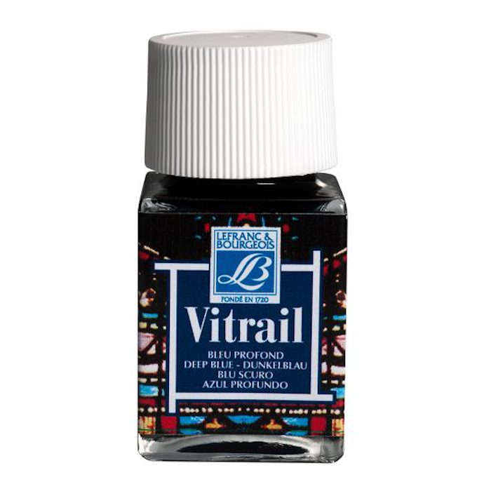 Peinture Vitrail bleu profond 50 ml Lefranc Bourgeois