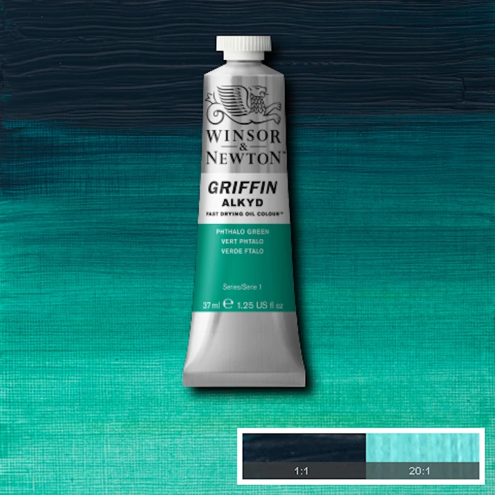 Huile Alkyd Griffin vert phtalo 37ml W&N
