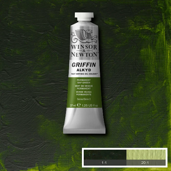 Huile Alkyd Griffin vert vessie permanente 37ml W&N