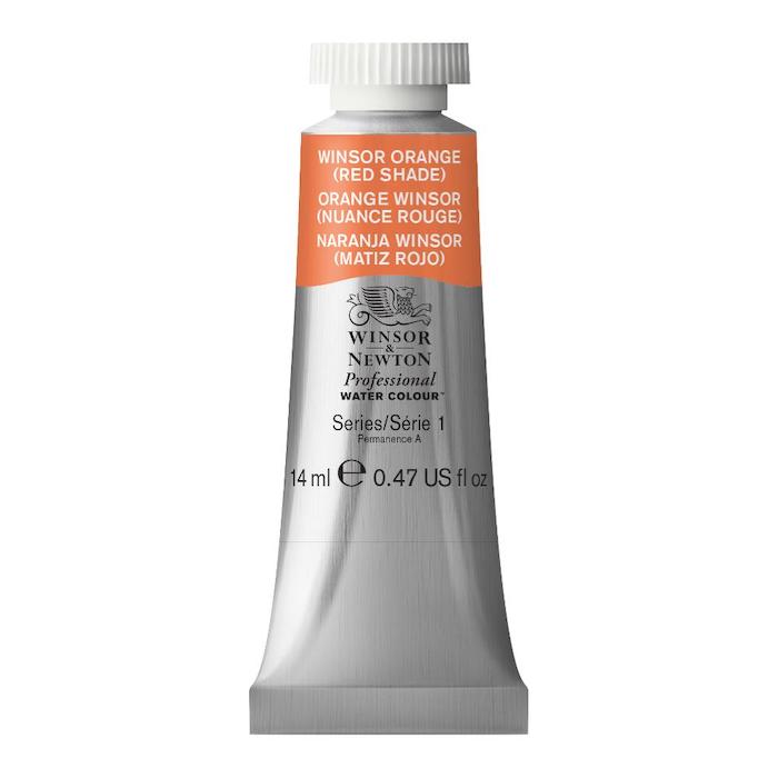Aquarelle en tube orange winsor rouge 14ml W&N série 1
