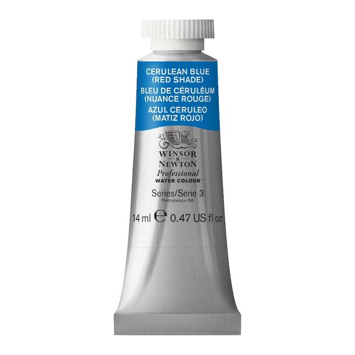 Aquarelle en tube bleu ceruleum rouge 14ml W&N série 3