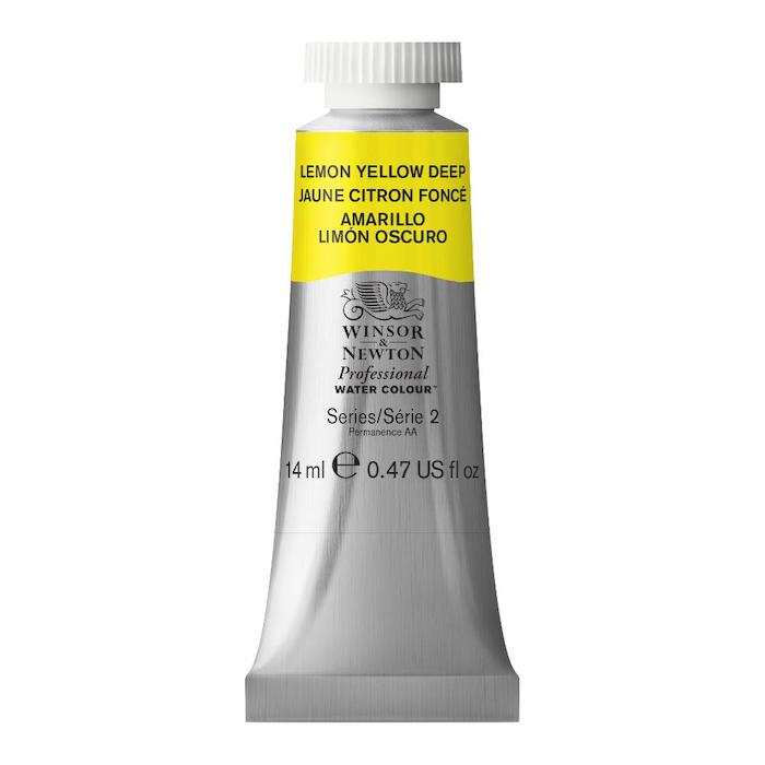 Aquarelle en tube jaune citron foncé 14ml W&N série 2