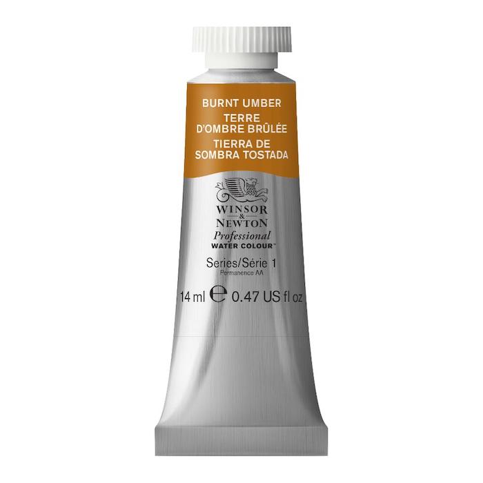 Aquarelle en tube terre d'ombre brûlée 14ml W&N série 1