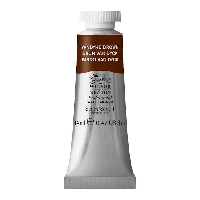Aquarelle en tube brun van dyck 14ml W&N série 1