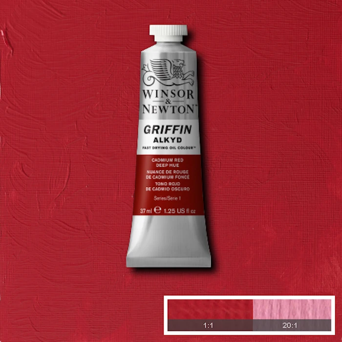 Huile Alkyd Griffin rouge cadmium foncé 37ml W&N
