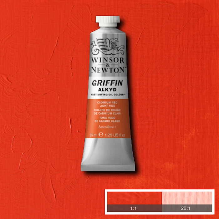 Huile Alkyd Griffin rouge cadmium foncé 37ml W&N