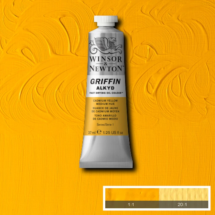 Huile Alkyd Griffin jaune cadmium moyen 37ml W&N