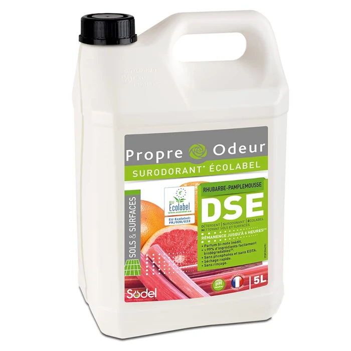 Détergent Surodorant Écolabel 5L Rhubarbe Pamplemousse