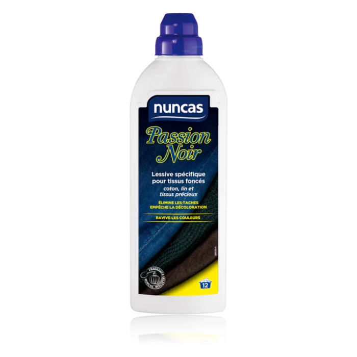 Lessive spécifique pour tissus foncés Passion Noir Nuncas 750 ml