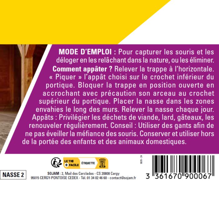 2-NASSE2 instructions Nasse à souris 12 cm simple entrée Acto