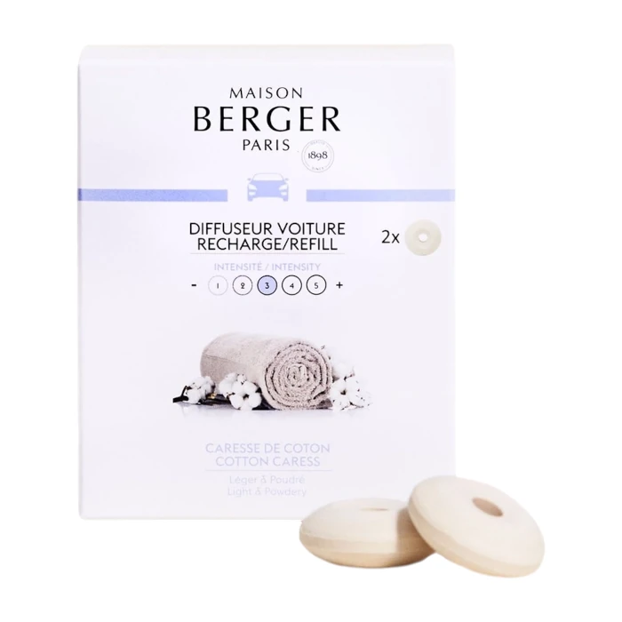 Recharge x2 diffuseur voiture Berger Caresse de coton